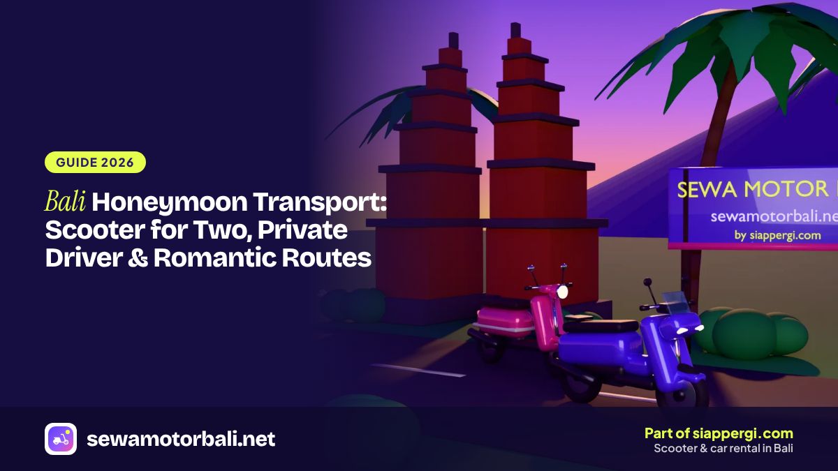 Bali Honeymoon Transport: Scooter for Two, Private Driver & Romantic Routes