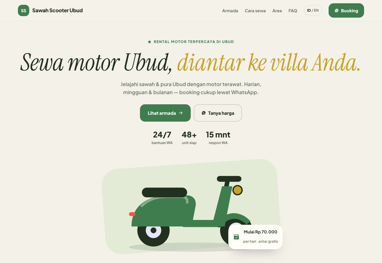 Tema website rental Ubud